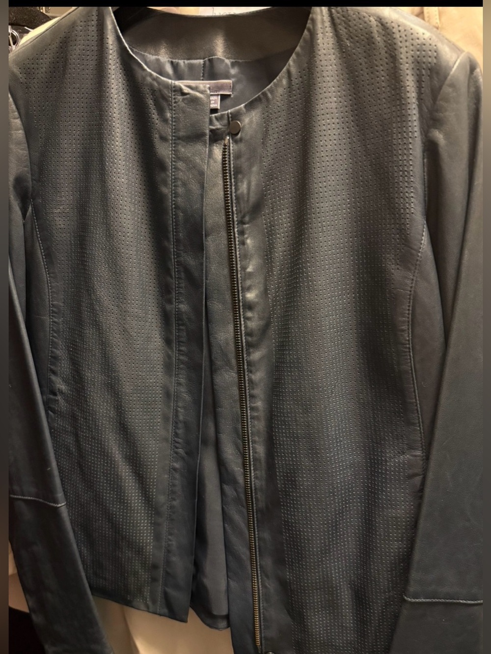 Vince preforated calf skin leather jacket size M